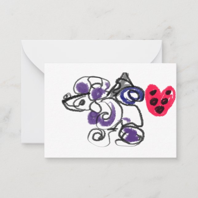 Tarjeta Pequeña Calentamiento de caniche (Anverso)