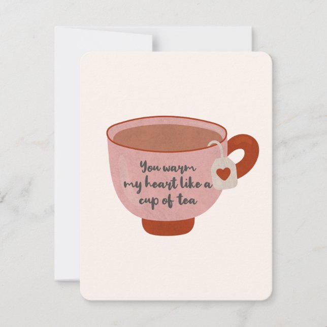 Tarjeta Pequeña Calientas Mi Corazón Como Una Taza de Té (Anverso)