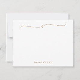Tarjeta Pequeña Caligrafía clásica Minimalista de oro