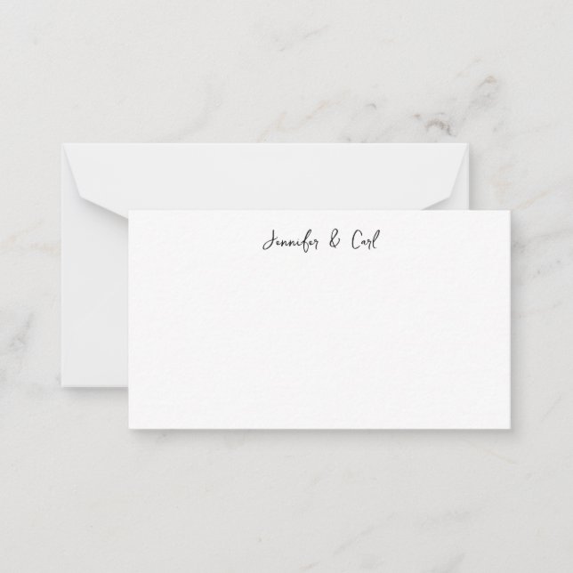 Tarjeta Pequeña Caligrafía clásica profesional de placa Minimalist (Anverso)