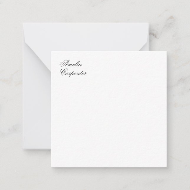 Tarjeta Pequeña Caligrafía clásica profesional Minimalista (Anverso)