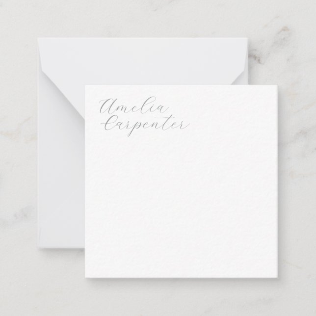 Tarjeta Pequeña Caligrafía clásica profesional Minimalista (Anverso)