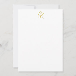Tarjeta Pequeña Caligrafía Color Dorado Monograma Moderno Minimali