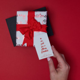 Tarjeta Pequeña Caligrafía de árbol de Navidad | Nombre de familia