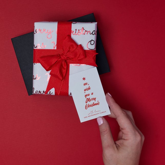 Tarjeta Pequeña Caligrafía de árbol de Navidad | Nombre de familia (Subido por el creador)