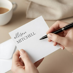 Tarjeta Pequeña Caligrafía de escritura moderna en blanco