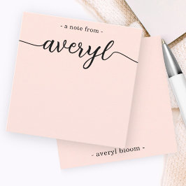 Tarjeta Pequeña Caligrafía de monograma giratorio Rubor Stationery