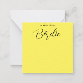 Tarjeta Pequeña Caligrafía de nombre personalizada amarilla