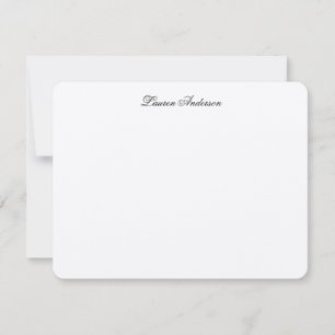 Tarjeta Pequeña Caligrafía elegante en negro y blanco plana