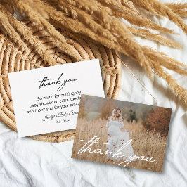 Tarjeta Pequeña caligrafía elegante gracias a la foto de la ducha