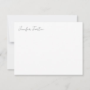 Tarjeta Pequeña Caligrafía Elegante Llanto Blanco y Negro Simple