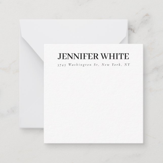 Tarjeta Pequeña Caligrafía Elegante negro y blanco negrita retro (Anverso)