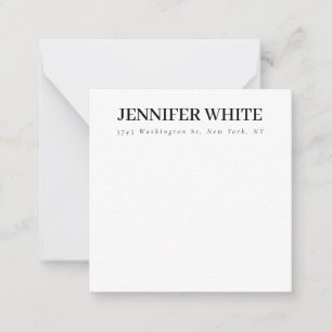 Tarjeta Pequeña Caligrafía Elegante negro y blanco negrita retro