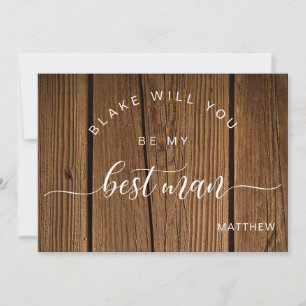 Tarjeta Pequeña Caligrafía Madera Rústica, sé mi mejor carta de ho