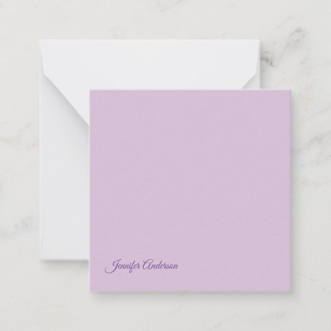 Tarjeta Pequeña Caligrafía Pastel Thistle Pink Nombre personalizad (Anverso)