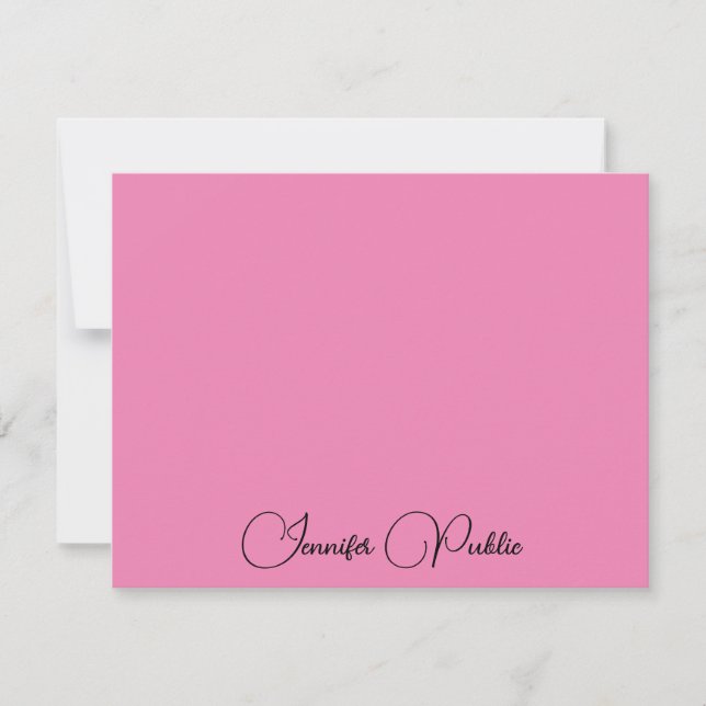 Tarjeta Pequeña Caligrafía personalizado Nombre rosa elegante mode (Anverso)