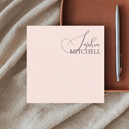 Tarjeta Pequeña Caligrafía Rosa Beige Chic Minimalista