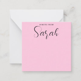 Tarjeta Pequeña Caligrafía Rosa de Nombre Personalizado Girlily