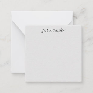 Tarjeta Pequeña Caligrafía Simple Gris Nombre Profesional