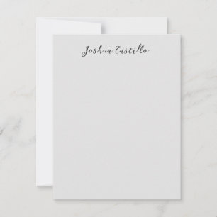 Tarjeta Pequeña Caligrafía Simple Gris Nombre Profesional