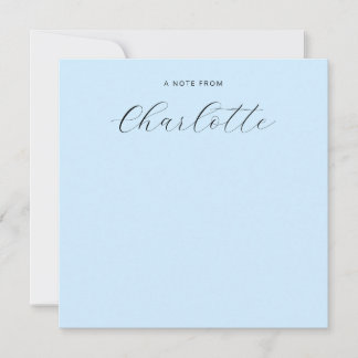 Tarjeta Pequeña Calligrafía de guión de monograma azul