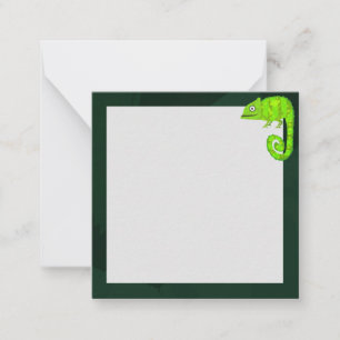 Tarjeta Pequeña Camaleón verde lindo