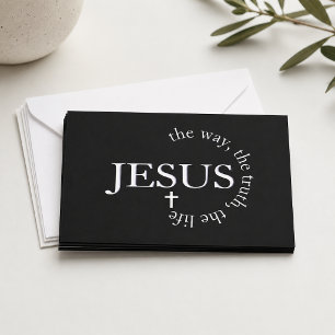 Tarjeta Pequeña camino de Jesús, verdad, vida Juan 14:6 Cruz