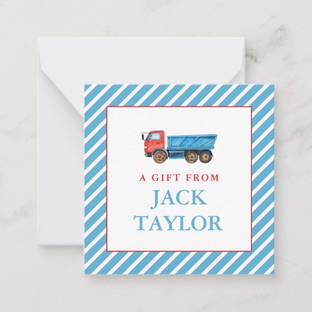 Tarjeta Pequeña Camión acuático - Gabinete de regalo personalizado (Anverso)