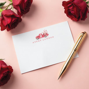 Tarjeta Pequeña Camión de Acuarela Roja de Entrega Especial del Dí