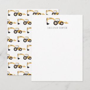 Tarjeta Pequeña Camión de Construcción Retroexcavadora Niños