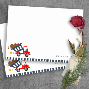 Tarjeta Pequeña Camión de volquete amarillo de la marina cuta cual