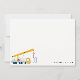 Tarjeta Pequeña Camión Grúa Vehículo De Construcción Cumpleaños Ni