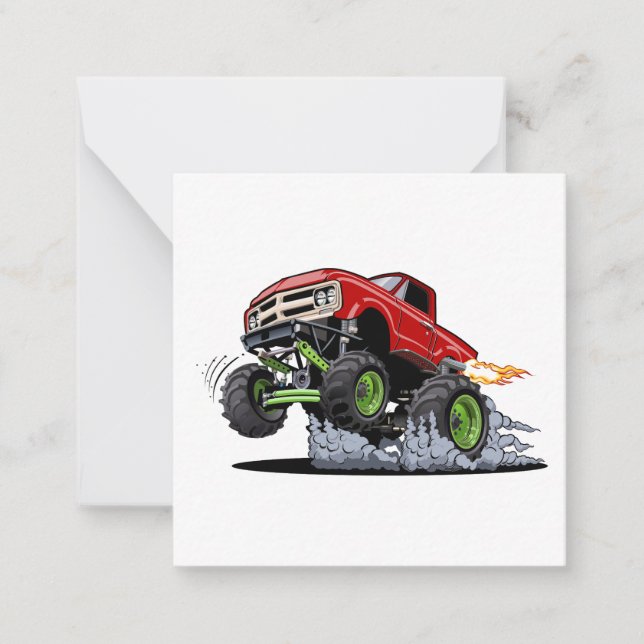 Tarjeta Pequeña camión monstruo personalizado (Anverso)