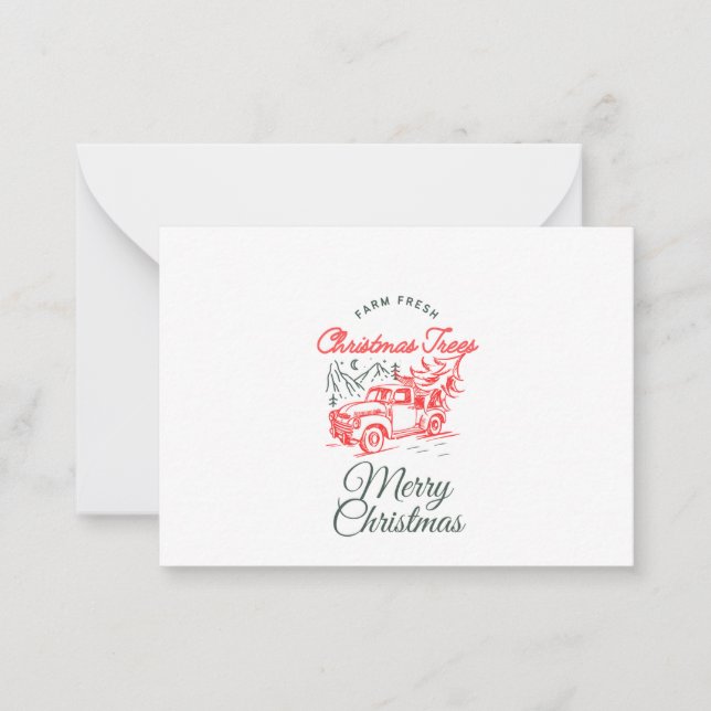 Tarjeta Pequeña Camión Rojo navidades de Sommer Hamilton (Anverso)