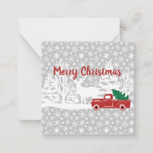 Tarjeta Pequeña Camión y ciervo de Feliz Navidad
