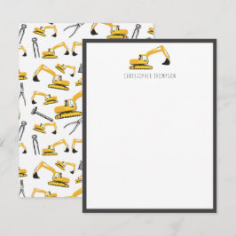 Tarjeta Pequeña Camiones de Construcción Excavadoras Herramientas 