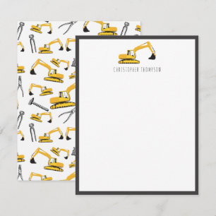 Tarjeta Pequeña Camiones de Construcción Excavadoras Herramientas 