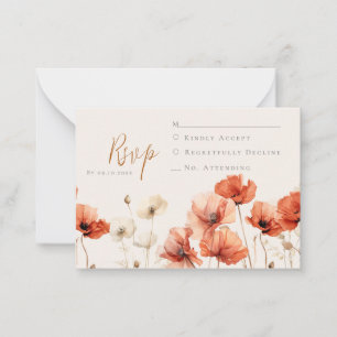 Tarjeta Pequeña Camionetas y flores silvestres Bodas RSVP