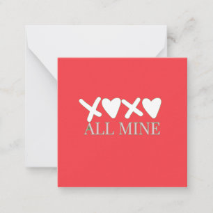 Tarjeta Pequeña Camiseta de San Valentín XOXO TODO MÍO - Diseño de