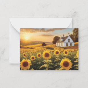 Tarjeta Pequeña Campo de girasol
