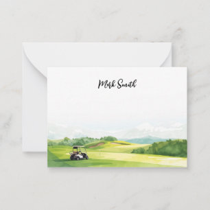 Tarjeta Pequeña Campo de golf con nombre para golfista