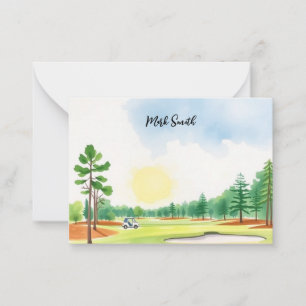 Tarjeta Pequeña Campo de golf con nombre para golfista