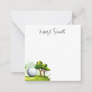 Tarjeta Pequeña Campo de golf con regalos de nombre para golfistas