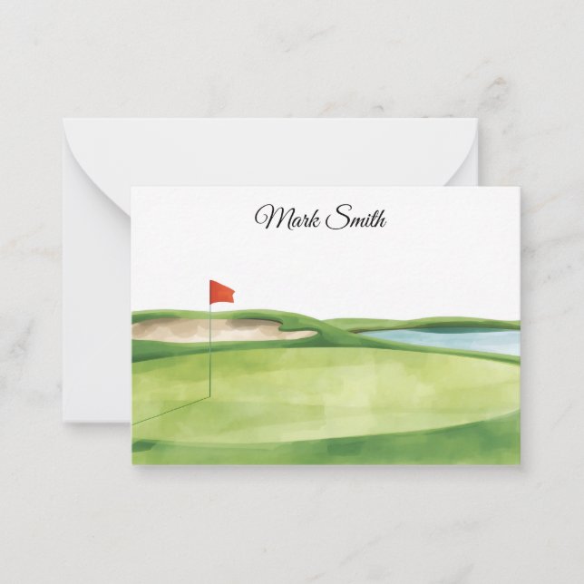 Tarjeta Pequeña Campo de golf con tu nombre (Anverso)