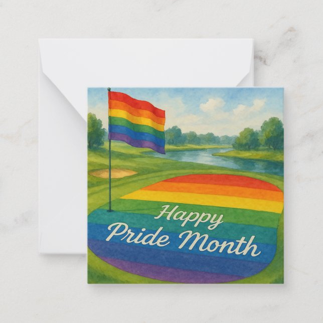 Tarjeta Pequeña Campo de golf para celebrar El Orgullo (Anverso)