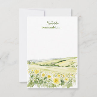 Tarjeta Pequeña Campos de Girasoles Paisaje