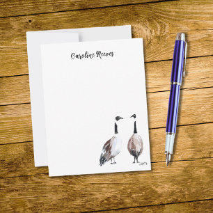 Tarjeta Pequeña Canadá Pareja de Goose Cute Watercolor Naturaleza