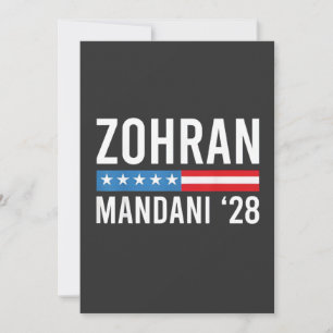 Tarjeta Pequeña Candidato a Alcalde de NYC Zohran Mamdani Bandera 