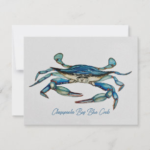 Tarjeta Pequeña Cangrejo azul de la bahía de Chesapeake Notecard