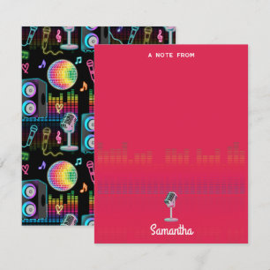 Tarjeta Pequeña Cantar Música Glow Karaoke Nombre Personalizado